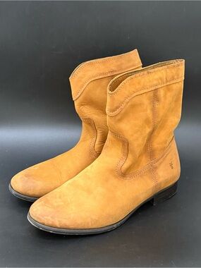 FRYE Cognac Cara Roper Mid Calf Pull On Boots Size 9